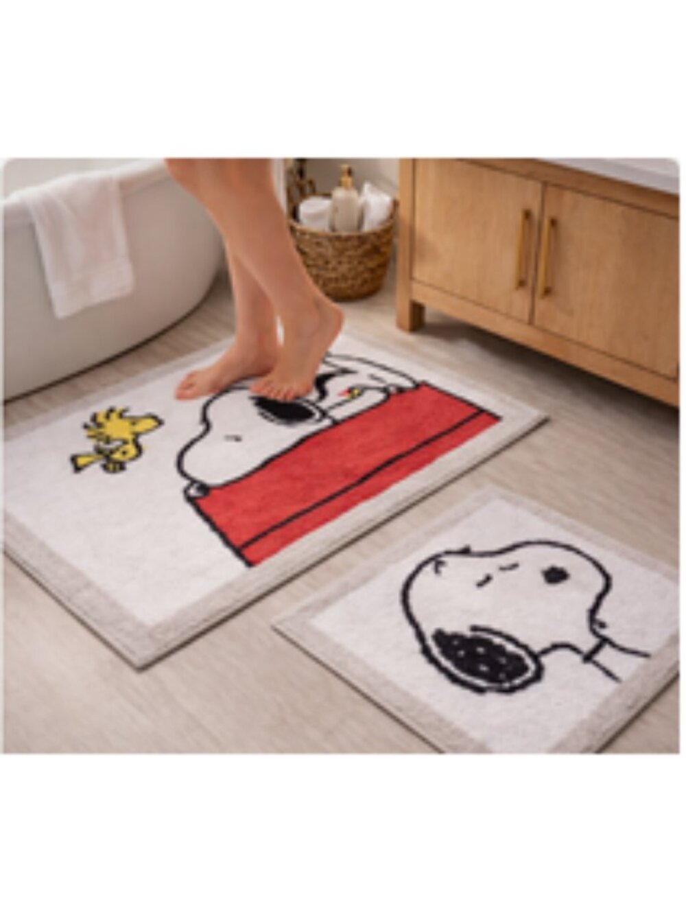 NWT & HTF ~ THE BIG ONE Peanuts 2-Pack Bathroom Rugs - Picture 2 of 16